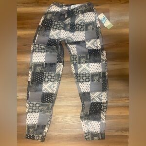 Patterned Black and White Joggers